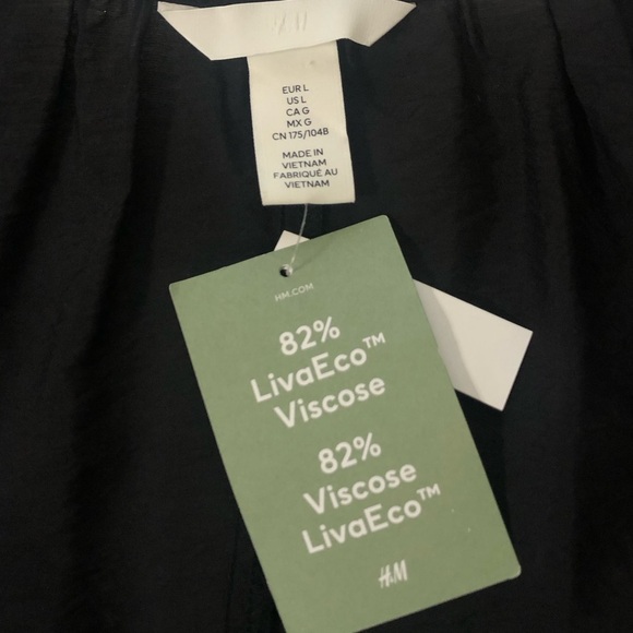 Black Long Puff Sleeve Sheer A-line Viscose Dress Size Large - Picture 6 of 7